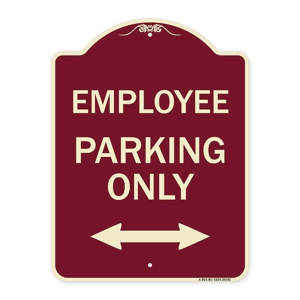 Signmission Employee Parking W/ Bi-Directional Arrow Heavy-Gauge Aluminum Sign, 24" x 18", BU-1824-24101 A-DES-BU-1824-24101 - main